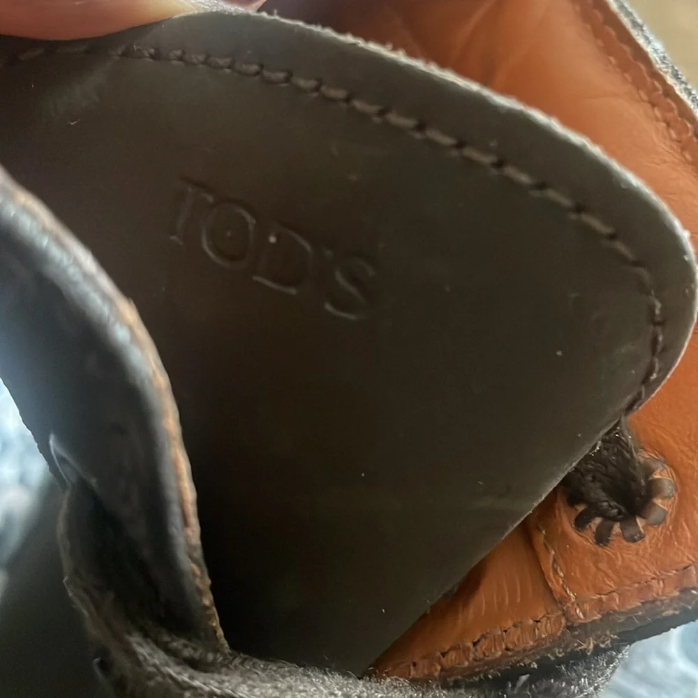 Tod's boots Men’s Brown leather Suede Lace Up combat Shoe Size 37